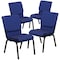 Flash Furniture 18.5"W Stacking Church Chair in Navy Blue Fabric, 4PK 4-XU-CH-60096-NVY-DOT-GG - alternate 1
